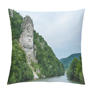 Personality  King Decebal, Rock Sculpture Pillow Covers