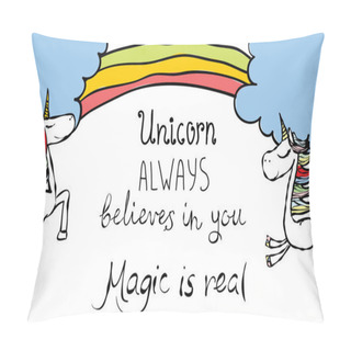 Personality  Vintage Poster With Stylish Unicorn Pillow Covers