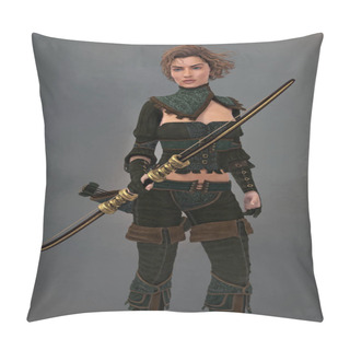Personality  3D Fantasy Medieval Ranger Archer Woman Holding A Bow Pillow Covers