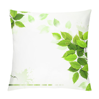 Personality Summer Branch With Fresh Green Leaves Pillow Covers
