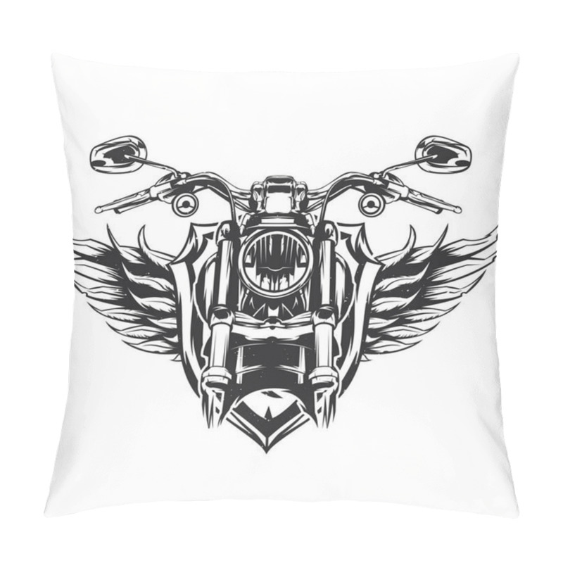 Personality  Vector Illustration Of Classic Motorcycle. Pillow Covers