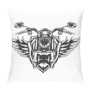 Personality  Vector Illustration Of Classic Motorcycle. Pillow Covers