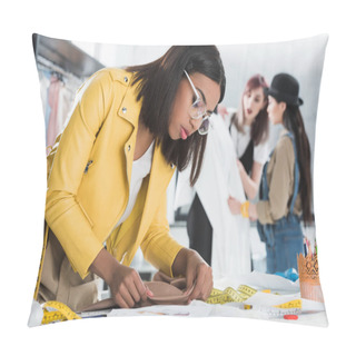 Personality  Fashion Designer In Workshop Pillow Covers