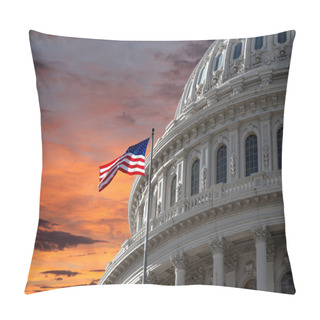 Personality  Sunset Sky Over US Capitol Building Pillow Covers