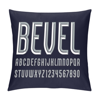 Personality  Alphabet From Chiseled Block, Gray Beautiful Font, Beveled Letters And Numerals Pillow Covers