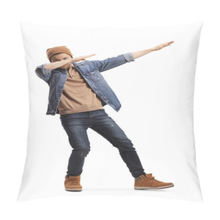 Personality  Young Guy In Casual Clothes Making A Dab Pose Pillow Covers