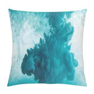 Personality  Close Up View Of Turquoise Paint Swirls In Water  Pillow Covers