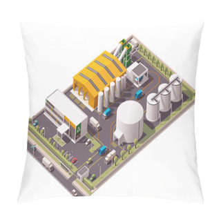 Personality  Vector Isometric Waste Recycling Plant Icon Pillow Covers