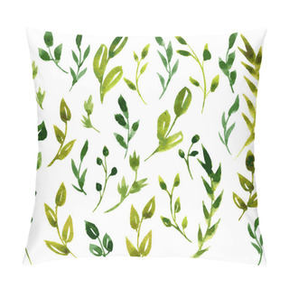Personality  Vector Watercolor Green Leaves And Branches Pillow Covers