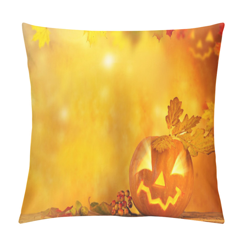 Personality  Scary jack o lantern halloween background pillow covers