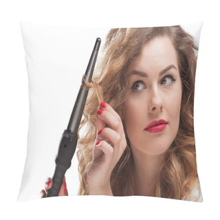 Personality  Woman Doing Hairstyle Pillow Covers