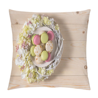 Personality  Delicious Macarons And Flowers Pillow Covers