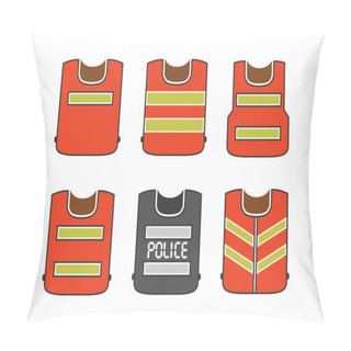 Personality  High Visibility Vest Icons Pillow Covers