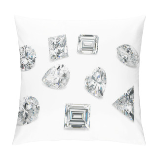 Personality  Loose Diamond Shapes Assortment Of Different Diamond Cuts Pillow Covers