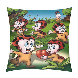 Personality  Happy Ladybugs Pillow Covers