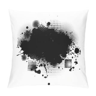 Personality  Black Blot With Splashes. Vector Illustration Pillow Covers