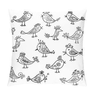 Personality  Set Of Funny Birds For Your Design Pillow Covers