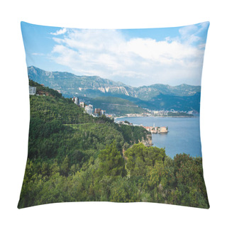 Personality  Beautiful View Of Adriatic Sea And Forest In Budva, Montenegro Pillow Covers