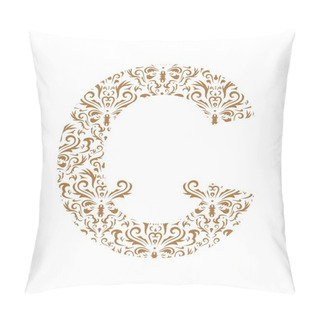 Personality  Floral Letter. Ornament Font Pillow Covers