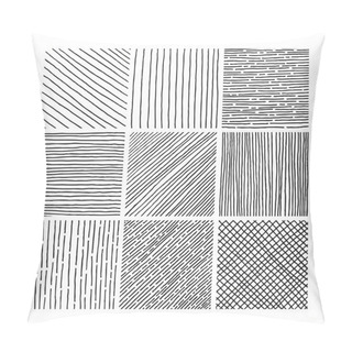 Personality  Vector Collection Ink Hand Drawn Hatch Texture Pillow Covers