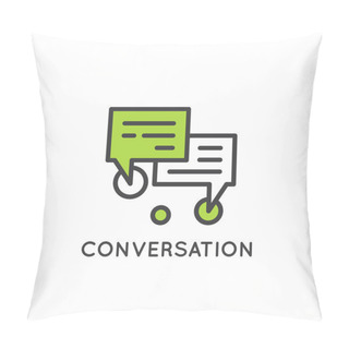 Personality  Illustration Of Conversation Chat Bubble Pillow Covers