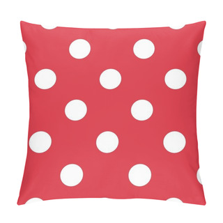 Personality  Big Polka Dots On Red Background Retro Seamless Vector Pattern Pillow Covers