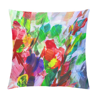 Personality  Texture Oil Painting Flowers, Painting Vivid Flowers, Floral Still Life Pillow Covers
