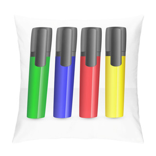 Personality  Vector Illustration Of Colored Markers. Pillow Covers