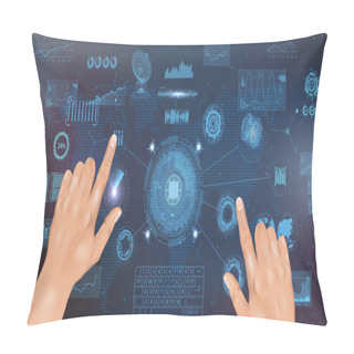 Personality  Futuristic Concept HUD, GUI Style Pillow Covers