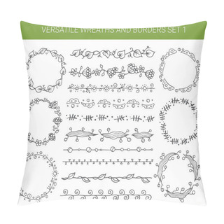 Personality  Illustration Of Hand Drawn Vintage Floral Retro Elements Pillow Covers
