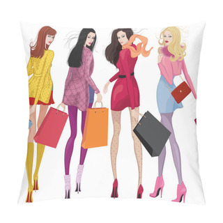 Personality  Beautiful Shopping Girls Pillow Covers