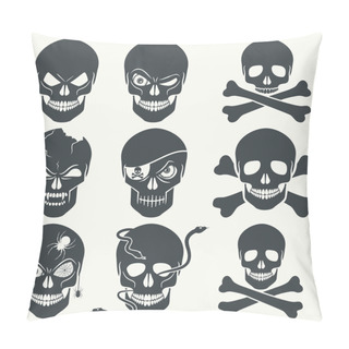 Personality  Skull Icons. Pillow Covers