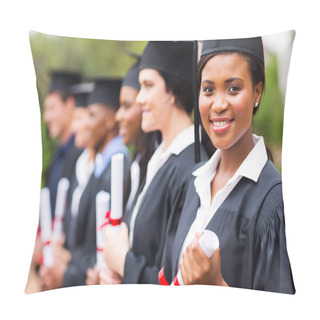 Personality  Pretty African Graduate At Graduation Pillow Covers