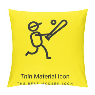 Personality  Baseball Player Minimal Bright Yellow Material Icon Pillow Covers