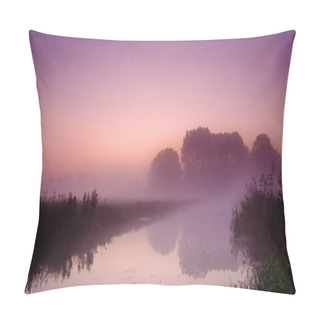 Personality  Foggy Morning Landscape With Beautiful Colors Pillow Covers