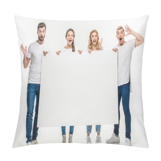 Personality  Friends Holding Blank Card   Pillow Covers