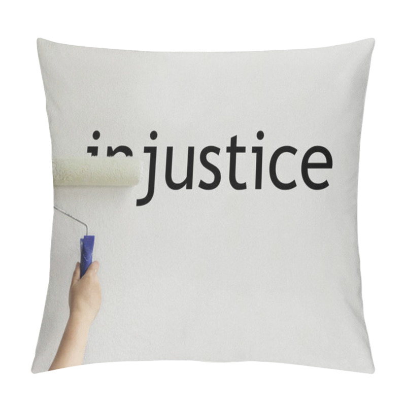 Personality  Part of the word is painted with white paint. pillow covers