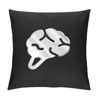 Personality  Brain Silver Plated Metallic Icon Pillow Covers
