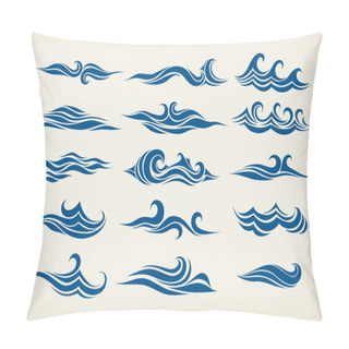 Personality  Set From Sea Waves Pillow Covers