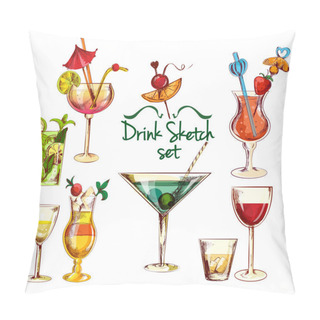 Personality  Sketch Cocktail Set Pillow Covers