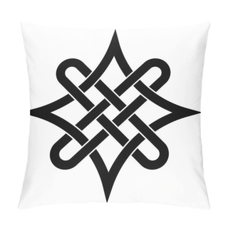Personality Quaternary Celtic Knot Symbol Choosing Right Path, Knot Sign Of Choosing Good And Evil Stock Illustration Pillow Covers