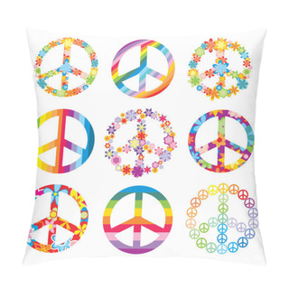 Personality  Set Of Peace Symbols Pillow Covers