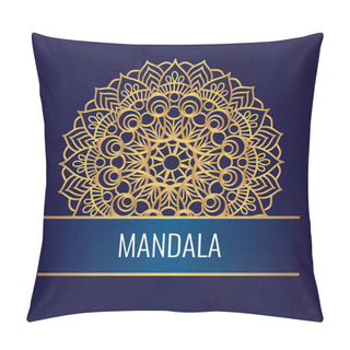 Personality  Round Golden Mandala On White Dark Background. Vector Boho Mandala With Floral Patterns. Pillow Covers