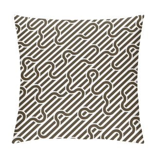 Personality  Stripy Vector Seamless Pattern With Woven Lines, Geometric Abstr Pillow Covers