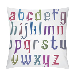 Personality  Colorful Animated Font, Comic Slim Lower Case Letters With White Pillow Covers
