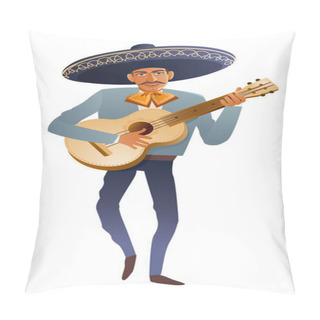 Personality  Mexican Traditional Musician, Vector Illustration Pillow Covers