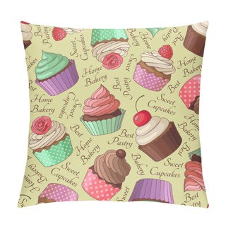 Personality  Cupcake Pattern, Beige Pillow Covers