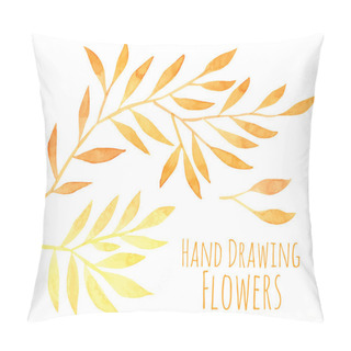 Personality  Watercolor Hand Drawing  Leaves Pillow Covers