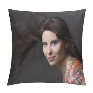 Personality  Woman With A Tattoo Pillow Covers
