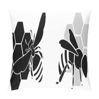 Personality  Black Bee Silhouette Pillow Covers